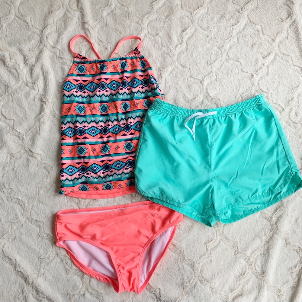 BUNDLE: Girls Tankini Set with Swim Shorts
